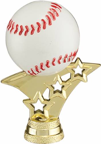 2 3/4" Color Baseball 3-Star Trophy Trim Piece