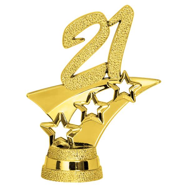 2 1/4" Gold "21" 3-Star Year Date Trophy Trim