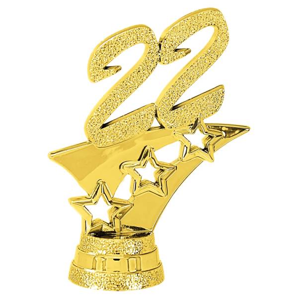 2 1/4" Gold "22" 3-Star Year Date Trophy Trim