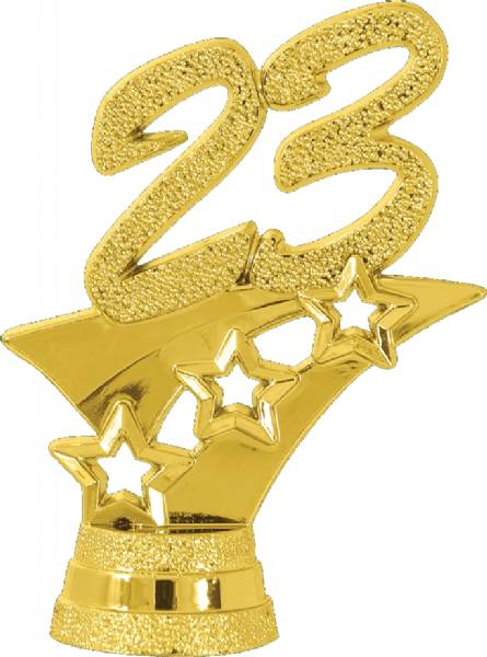 2 1/4" Gold "23" 3-Star Year Date Trophy Trim