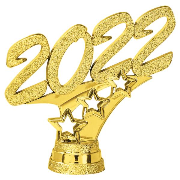 2 1/4" Gold "2022" 3-Star Year Date Trophy Trim Piece
