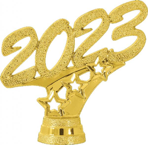 2 1/4" Gold "2023" 3-Star Year Date Trophy Trim Piece