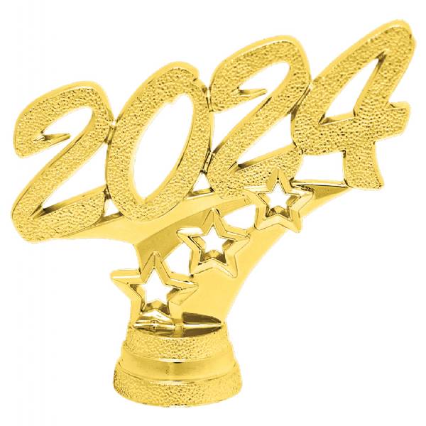 2 1/4" Gold "2024" 3-Star Year Date Trophy Trim Piece