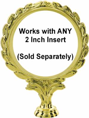 3 1/4" Wreath 2" Insert Holder Figure Gold #2