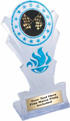 Clear / Blue 8" Star Torch Stand Trophy #2