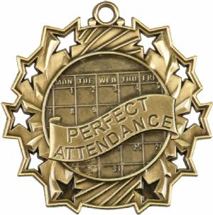 Ten Star Series Perfect Attendance Award Medal #2