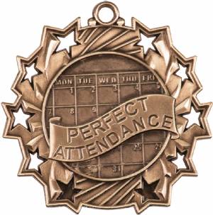 Ten Star Series Perfect Attendance Award Medal #4