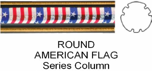 Round American Flag Trophy Column Full 45" stick US Made