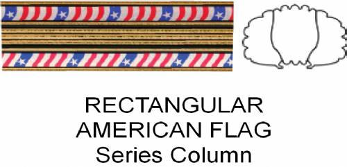 Rectangular American Flag Trophy Column Full 45" stick US Made