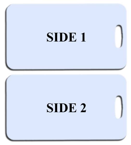 Custom 3" x 5 1/2" Rectangular Double Sided FRP Bag Tag #3
