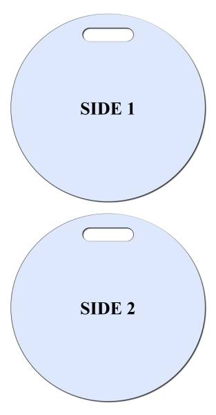 Custom 4" Round Double Sided FRP Bag Tag #3