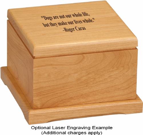 5" x 5" Red Alder Pet Urn with an Engraveable Top #2