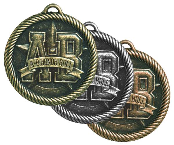 2" A - B Honor Roll Value Series Award Medal (Style A)