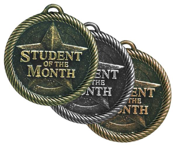 2" Student of the Month Value Series Award Medal