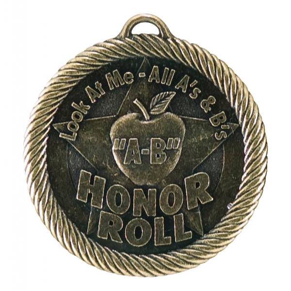 2" A - B Honor Roll Value Series Award Medal (Style B)