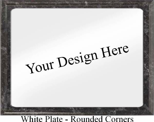 Black Marble Finish Wood Plaque - Custom - Landscape #10