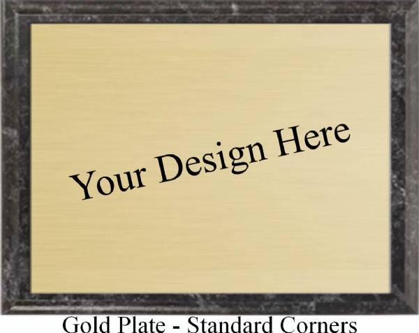 Black Marble Finish Wood Plaque - Custom - Landscape #2