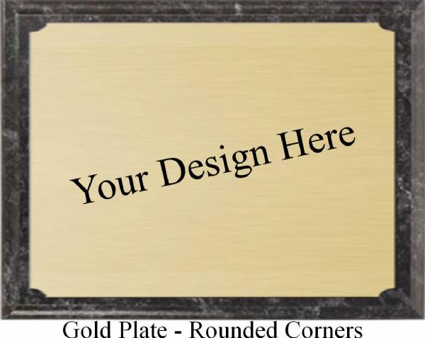 Black Marble Finish Wood Plaque - Custom - Landscape #3