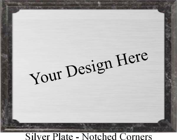 Black Marble Finish Wood Plaque - Custom - Landscape #6