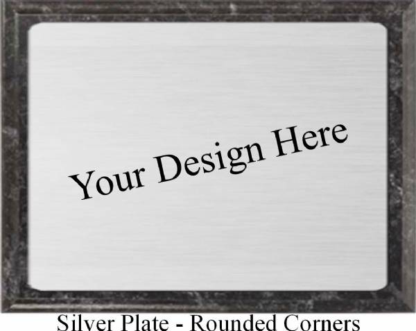 Black Marble Finish Wood Plaque - Custom - Landscape #7