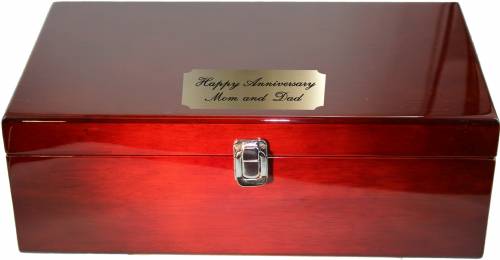 Rosewood Piano Finish Double Wine Box with Tools Gift Set #2