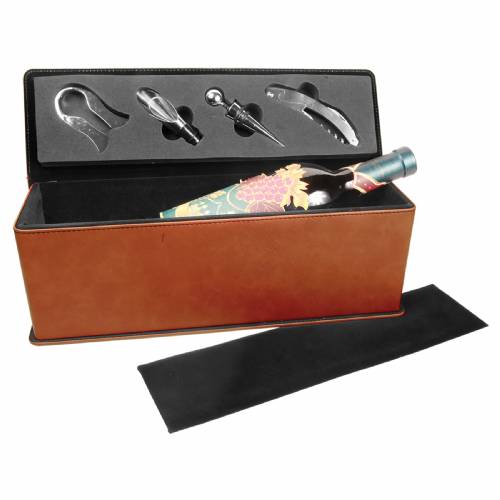 Rawhide Leatherette Single Wine Box with Tools