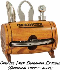 Wood Barrel 4 Piece Wine Tool Set #2