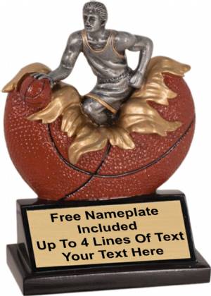 5 1/4" Male Basketball Explosion Trophy Hand Painted Resin