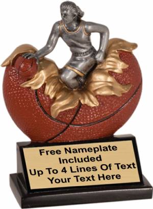 5 1/4" Female Basketball Explosion Trophy Hand Painted Resin