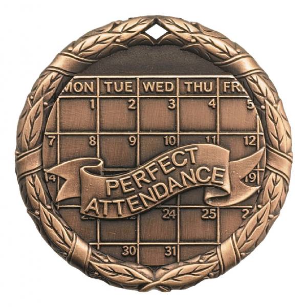 2" Perfect Attendance XR Series Award Medal #4