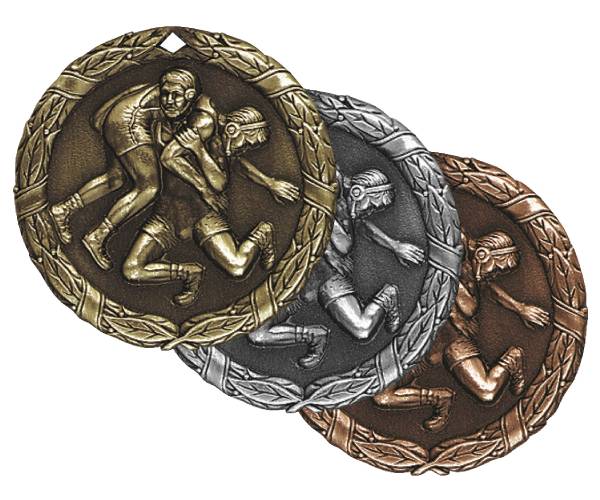 2" Wrestling XR Series Award Medal