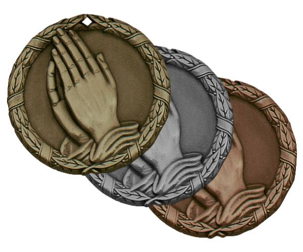 2" Praying Hands XR Series Award Medal