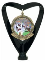 6 1/2" Black Ribbon Style Medal Holder Figure