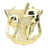 4 3/8" Gold Baseball Plaque Mount Trim