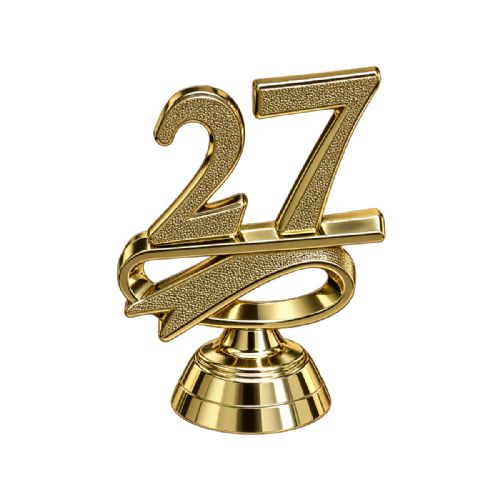 2 1/2" Gold "27" Year Date Trophy Trim Piece