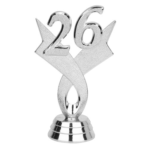3" Silver - "26" Year Date Trophy Trim Piece
