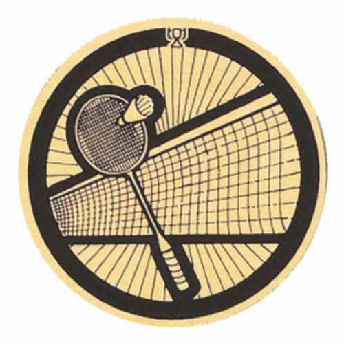 2" Badminton Gold Mylar Trophy Insert