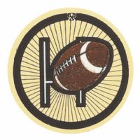 2" Football (B) Gold Mylar Trophy Insert