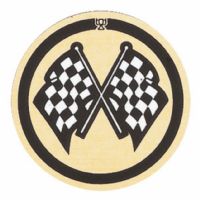 2" Racing Flags Gold Mylar Trophy Insert