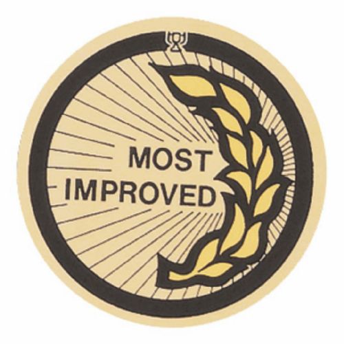 2" Most Improved Gold Mylar Trophy Insert