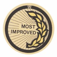 2" Most Improved Gold Mylar Trophy Insert