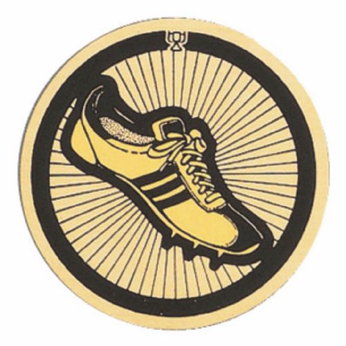 2" Track Shoe Gold Mylar Trophy Insert