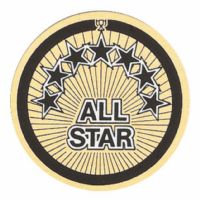 2" All-Star Gold Mylar Trophy Insert