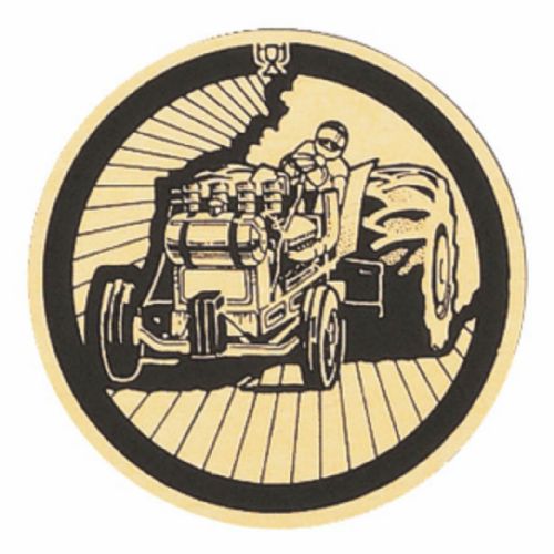 2" Tractor Pull Gold Mylar Trophy Insert
