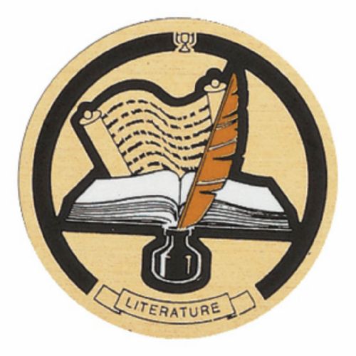 2" Literature Gold Mylar Trophy Insert