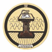 2" Speech Gold Mylar Trophy Insert