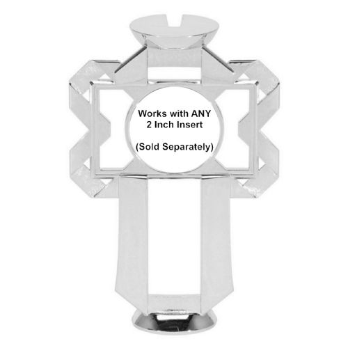 7" Silver Plate and Insert Holder Trophy Riser #2