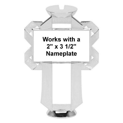 7" Silver Plate and Insert Holder Trophy Riser #3