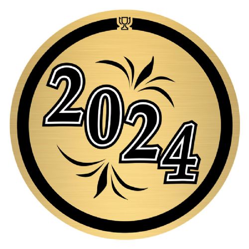 2" 2024 Gold Mylar Trophy Insert