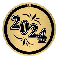 2" 2024 Gold Mylar Trophy Insert